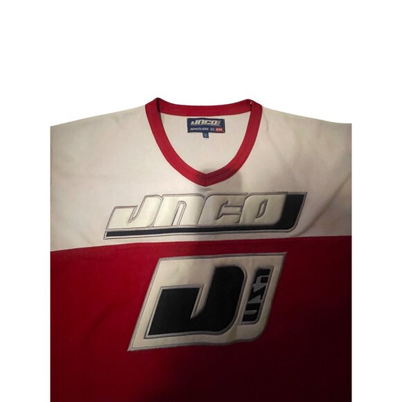 JNCO Red & White Mesh Long Sleeve Hockey Jersey Size XXL Sports USA - Picture 2 of 15